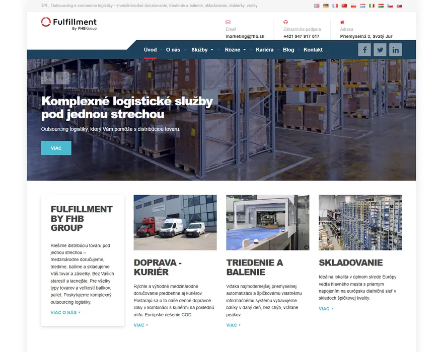 Homepage of Fulfillment by FHB Group